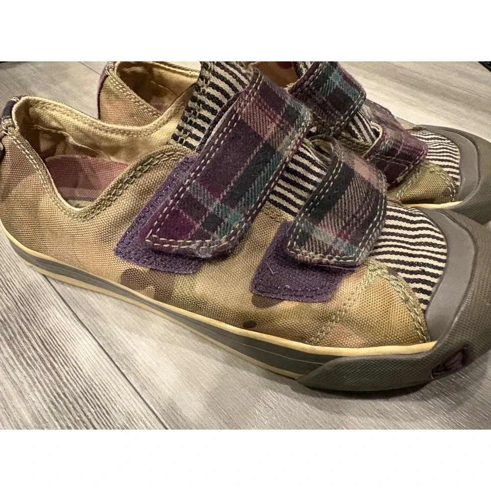 Keen Mixed Print Camo Plaid Striped Canvas Sneakers Shoes 53026-CAMO Womens 6.5